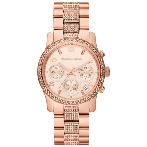 michael kors pink and gold watch|michael kors rhinestone watch.